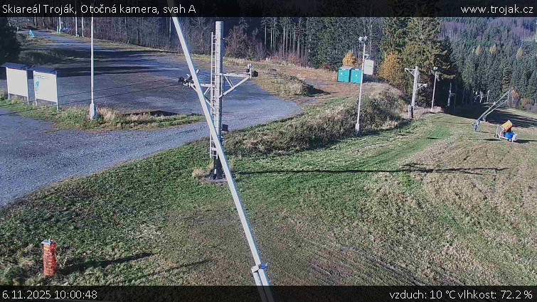 Skiareál Troják - Otočná kamera, svah A - 6.11.2025 v 10:00