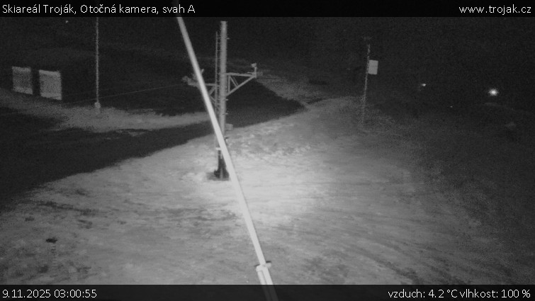Skiareál Troják - Otočná kamera, svah A - 9.11.2025 v 03:00
