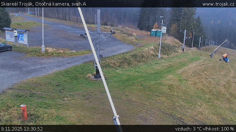 Skiareál Troják - Otočná kamera, svah A - 9.11.2025 v 13:30