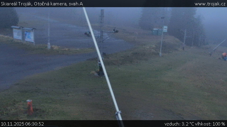 Skiareál Troják - Otočná kamera, svah A - 10.11.2025 v 06:30