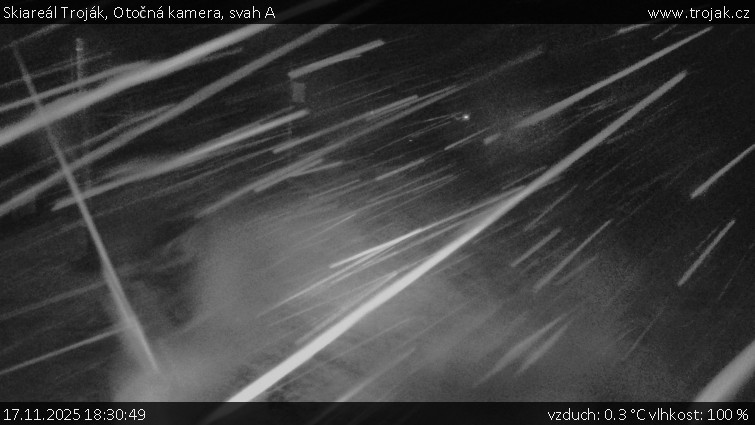 Skiareál Troják - Otočná kamera, svah A - 17.11.2025 v 18:30