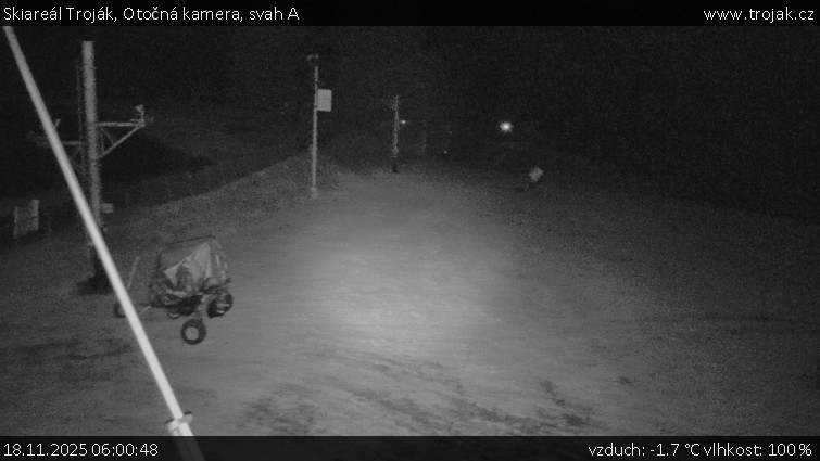 Skiareál Troják - Otočná kamera, svah A - 18.11.2025 v 06:00