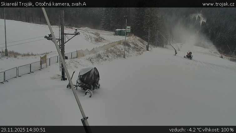 Skiareál Troják - Otočná kamera, svah A - 23.11.2025 v 14:30