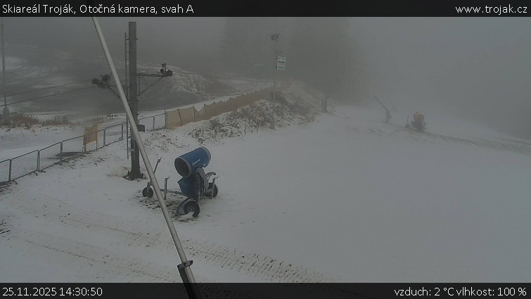 Skiareál Troják - Otočná kamera, svah A - 25.11.2025 v 14:30