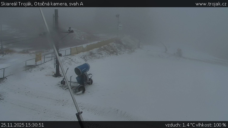 Skiareál Troják - Otočná kamera, svah A - 25.11.2025 v 15:30
