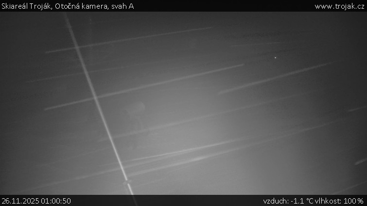 Skiareál Troják - Otočná kamera, svah A - 26.11.2025 v 01:00