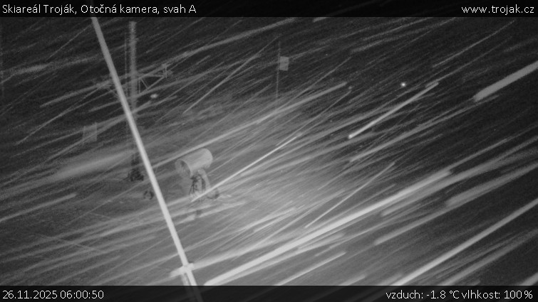 Skiareál Troják - Otočná kamera, svah A - 26.11.2025 v 06:00