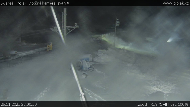 Skiareál Troják - Otočná kamera, svah A - 26.11.2025 v 22:00