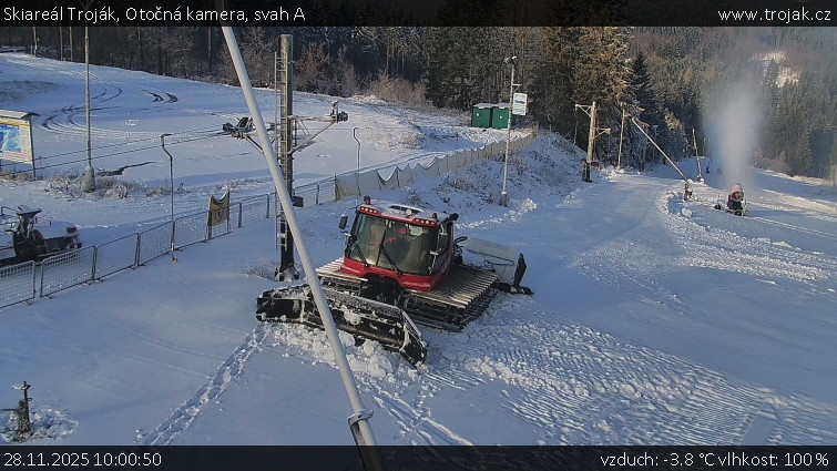 Skiareál Troják - Otočná kamera, svah A - 28.11.2025 v 10:00