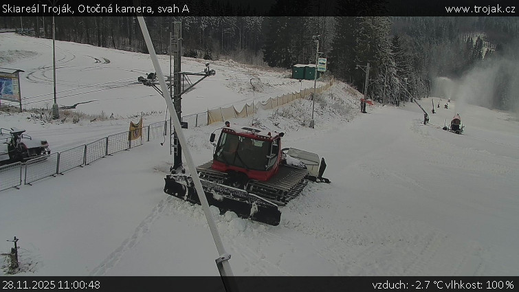 Skiareál Troják - Otočná kamera, svah A - 28.11.2025 v 11:00