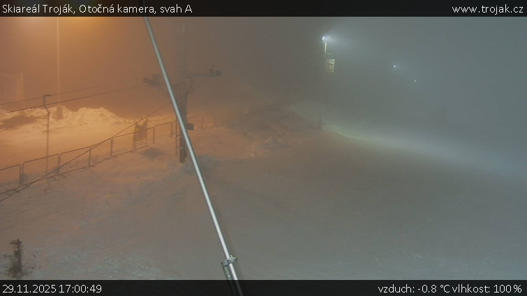 Skiareál Troják - Otočná kamera, svah A - 29.11.2025 v 17:00