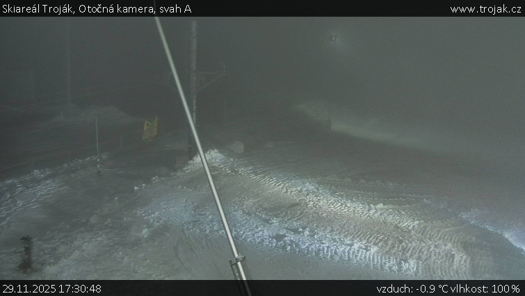 Skiareál Troják - Otočná kamera, svah A - 29.11.2025 v 17:30
