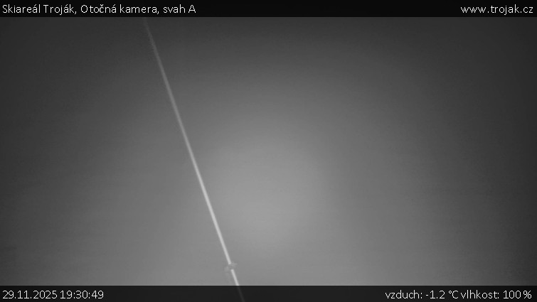 Skiareál Troják - Otočná kamera, svah A - 29.11.2025 v 19:30