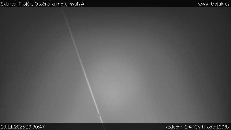 Skiareál Troják - Otočná kamera, svah A - 29.11.2025 v 20:30
