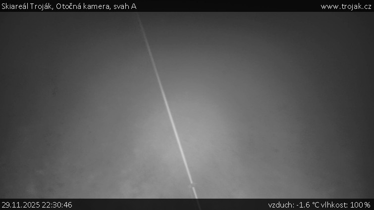 Skiareál Troják - Otočná kamera, svah A - 29.11.2025 v 22:30