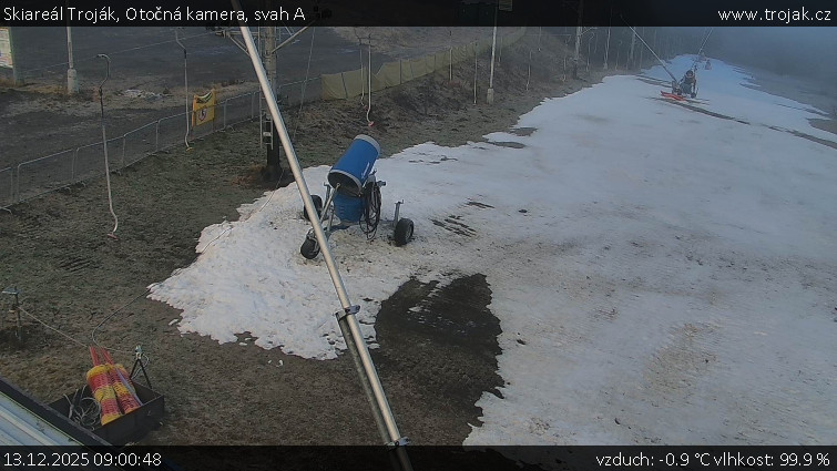Skiareál Troják - Otočná kamera, svah A - 13.12.2025 v 09:00