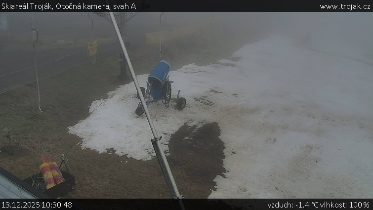 Skiareál Troják - Otočná kamera, svah A - 13.12.2025 v 10:30