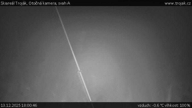 Skiareál Troják - Otočná kamera, svah A - 13.12.2025 v 18:00