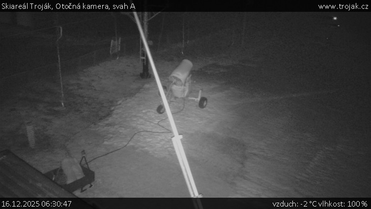 Skiareál Troják - Otočná kamera, svah A - 16.12.2025 v 06:30