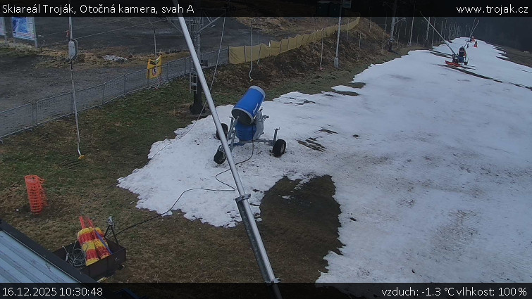 Skiareál Troják - Otočná kamera, svah A - 16.12.2025 v 10:30