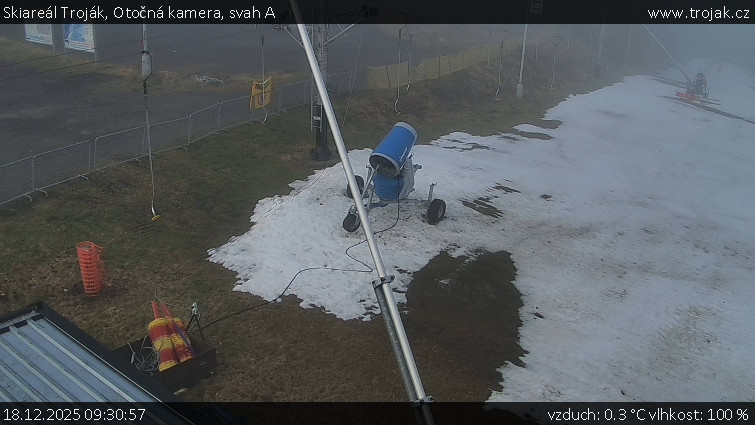 Skiareál Troják - Otočná kamera, svah A - 18.12.2025 v 09:30