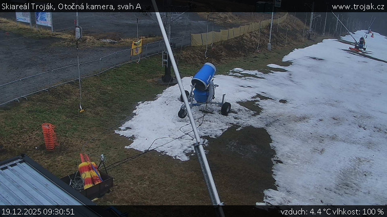 Skiareál Troják - Otočná kamera, svah A - 19.12.2025 v 09:30