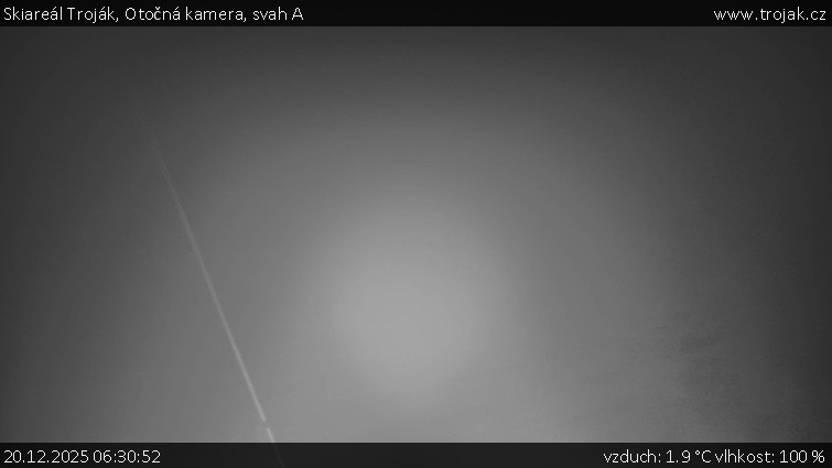 Skiareál Troják - Otočná kamera, svah A - 20.12.2025 v 06:30