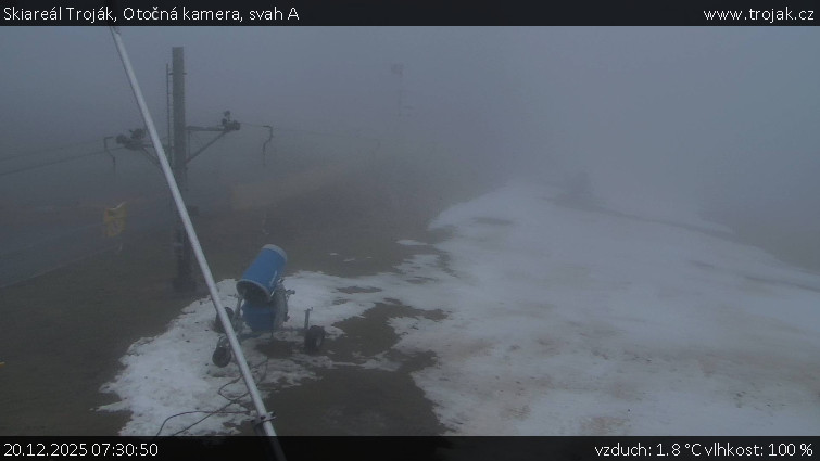 Skiareál Troják - Otočná kamera, svah A - 20.12.2025 v 07:30