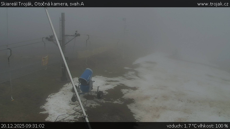 Skiareál Troják - Otočná kamera, svah A - 20.12.2025 v 09:31