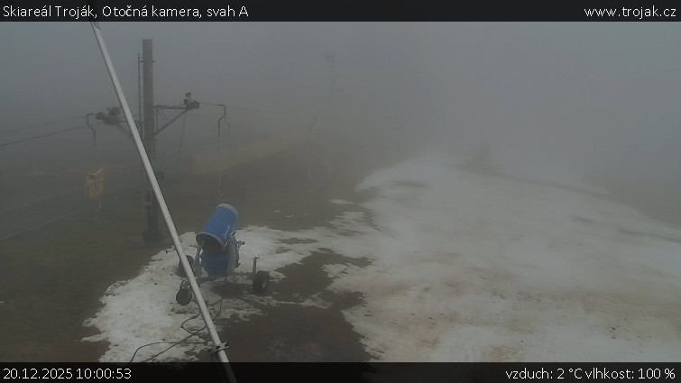 Skiareál Troják - Otočná kamera, svah A - 20.12.2025 v 10:00
