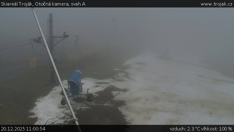 Skiareál Troják - Otočná kamera, svah A - 20.12.2025 v 11:00