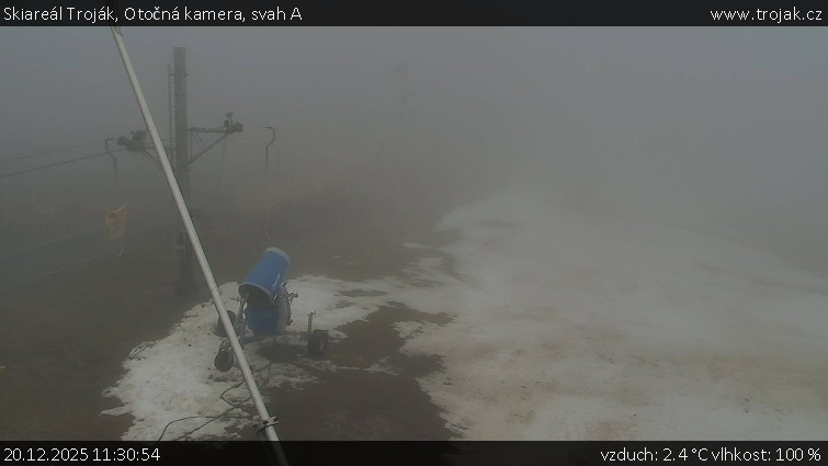 Skiareál Troják - Otočná kamera, svah A - 20.12.2025 v 11:30