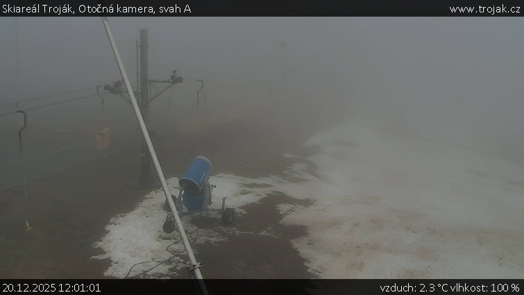 Skiareál Troják - Otočná kamera, svah A - 20.12.2025 v 12:01