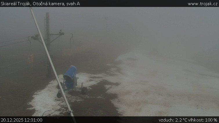 Skiareál Troják - Otočná kamera, svah A - 20.12.2025 v 12:31