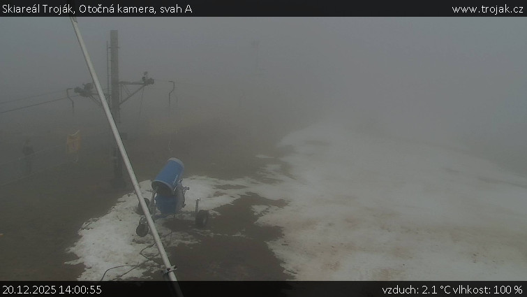 Skiareál Troják - Otočná kamera, svah A - 20.12.2025 v 14:00