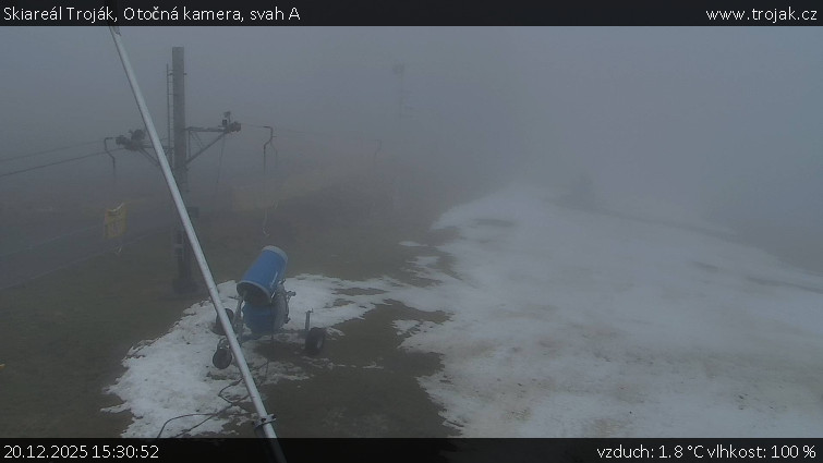 Skiareál Troják - Otočná kamera, svah A - 20.12.2025 v 15:30