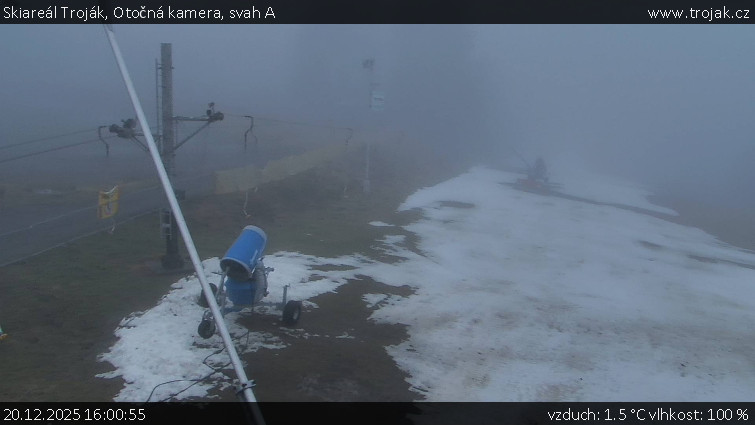 Skiareál Troják - Otočná kamera, svah A - 20.12.2025 v 16:00