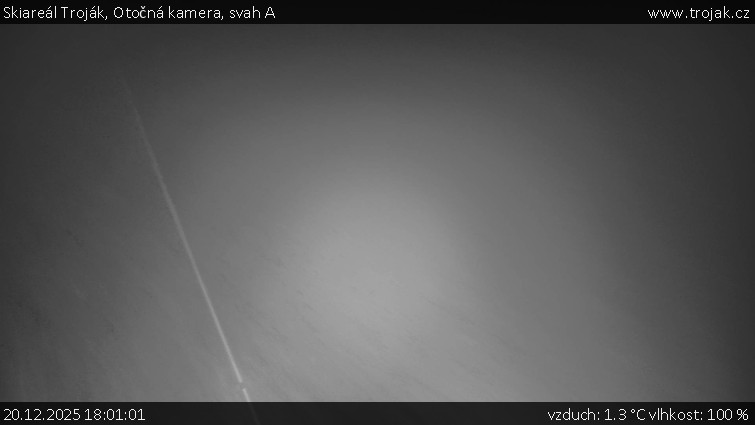 Skiareál Troják - Otočná kamera, svah A - 20.12.2025 v 18:01