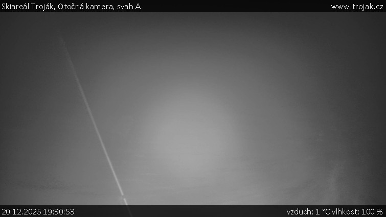 Skiareál Troják - Otočná kamera, svah A - 20.12.2025 v 19:30