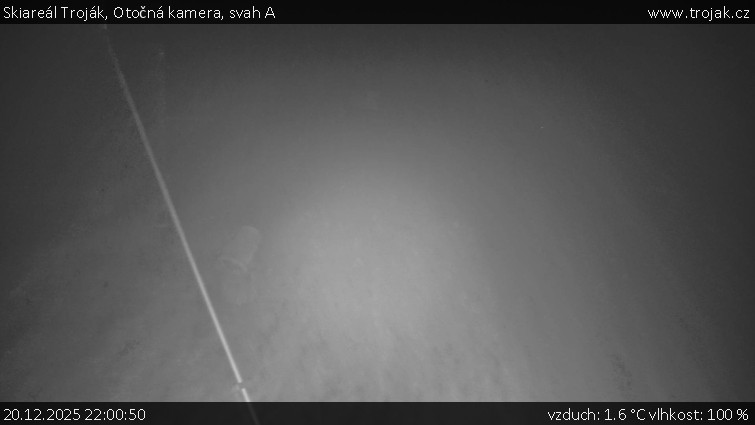 Skiareál Troják - Otočná kamera, svah A - 20.12.2025 v 22:00