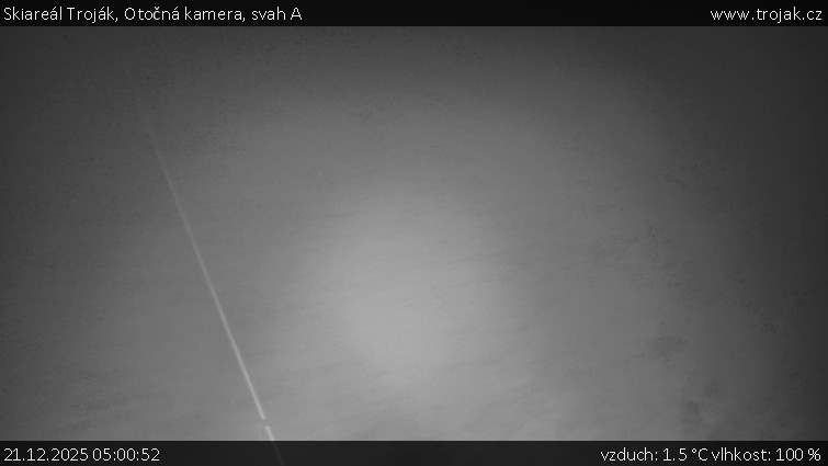 Skiareál Troják - Otočná kamera, svah A - 21.12.2025 v 05:00