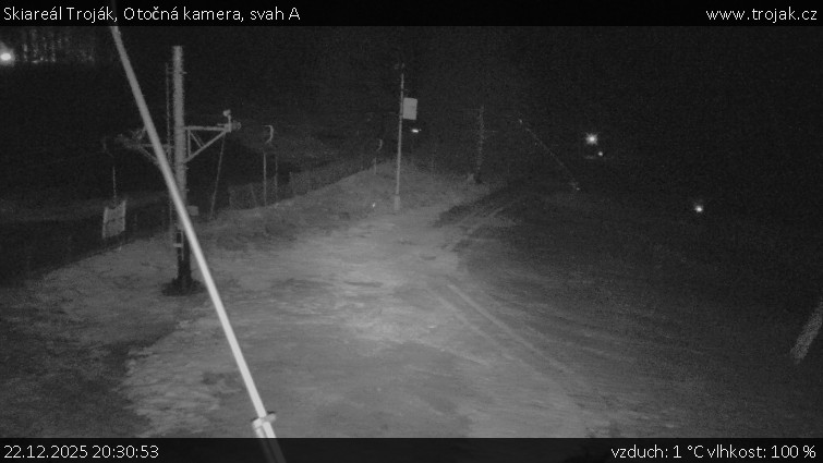 Skiareál Troják - Otočná kamera, svah A - 22.12.2025 v 20:30