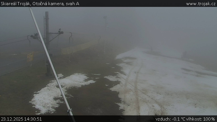 Skiareál Troják - Otočná kamera, svah A - 23.12.2025 v 14:30