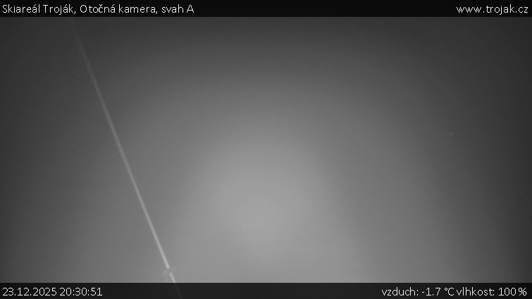 Skiareál Troják - Otočná kamera, svah A - 23.12.2025 v 20:30
