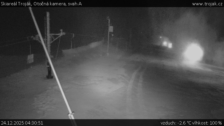 Skiareál Troják - Otočná kamera, svah A - 24.12.2025 v 04:30
