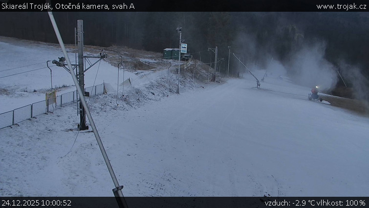 Skiareál Troják - Otočná kamera, svah A - 24.12.2025 v 10:00