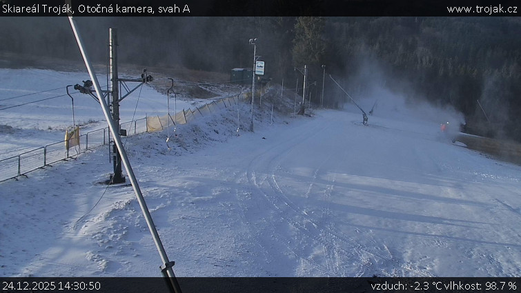 Skiareál Troják - Otočná kamera, svah A - 24.12.2025 v 14:30