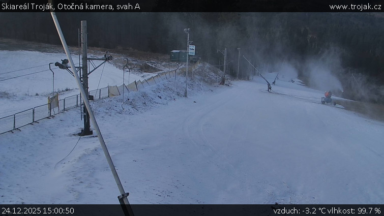 Skiareál Troják - Otočná kamera, svah A - 24.12.2025 v 15:00