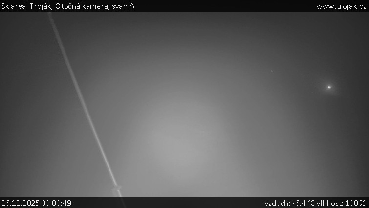 Skiareál Troják - Otočná kamera, svah A - 26.12.2025 v 00:00