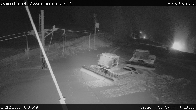 Skiareál Troják - Otočná kamera, svah A - 26.12.2025 v 06:00